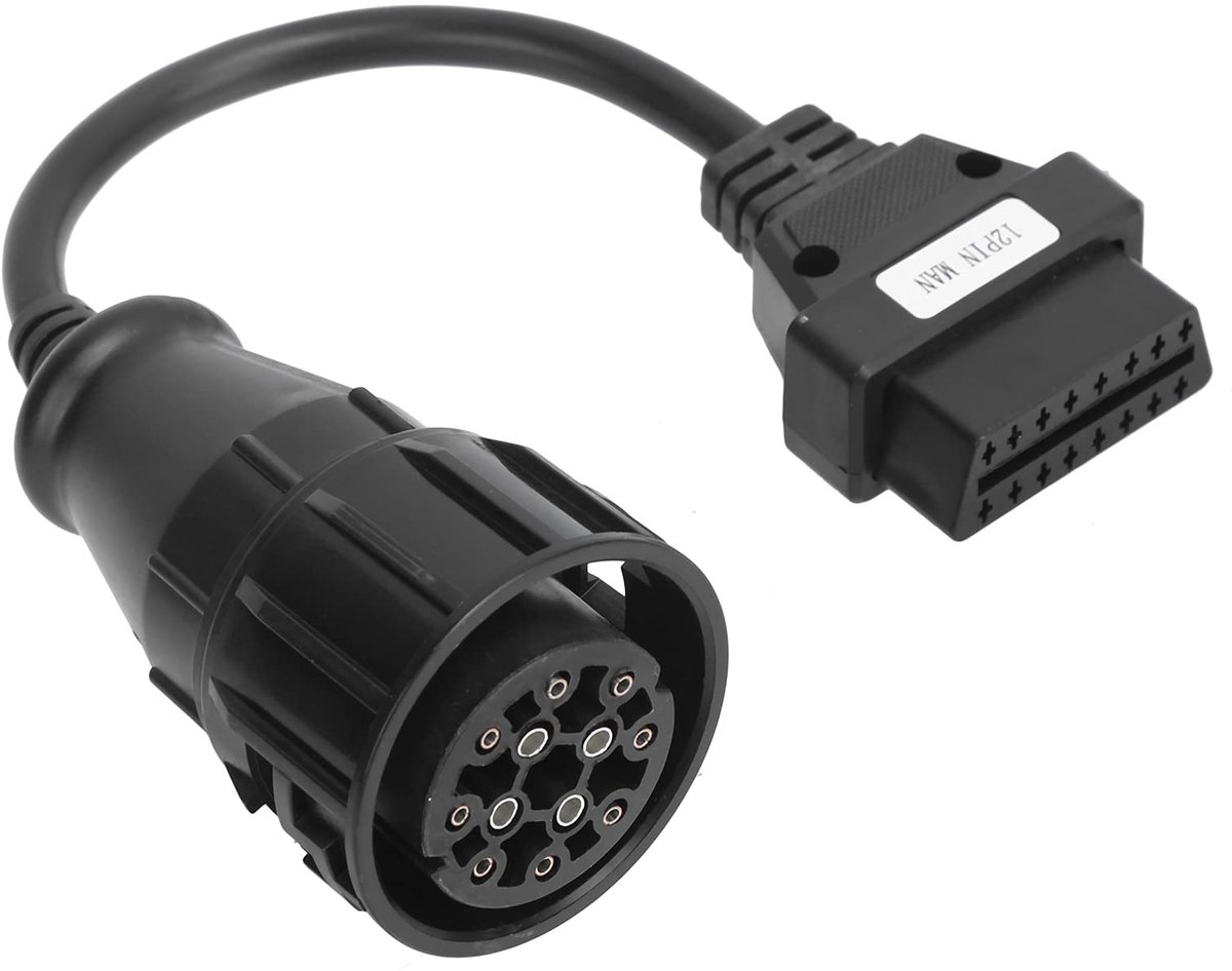 Elzusha - OBD2-diagnoseadapter - Draagbare Diagnostische Verlengkabel - 12-pins naar 16-pins - OBD1-naar-OBD2-kabel - Autodiagnostisch Hulpmiddel -...