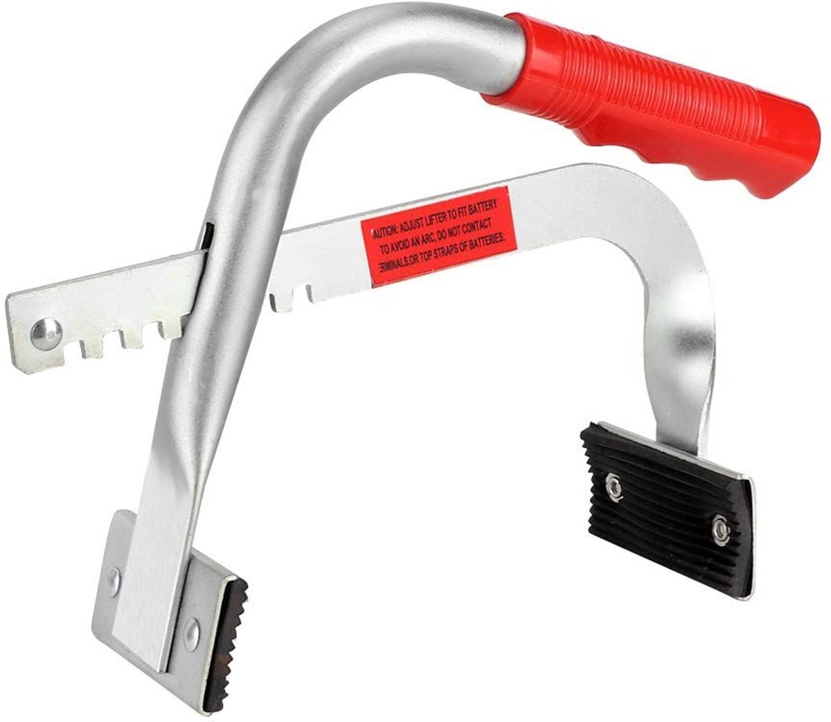 Dailygoods - Batterijdrager - Verstelbare Batterijlifter - Hoge Sterkte - Rood - Veilig Gebruik - Duurzaam - Geschikt voor Auto Onderdelen