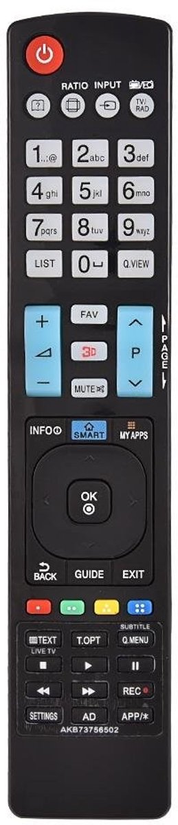 Dailygoods - Vervangende afstandsbediening - Geschikt voor LG TV's - Ergonomisch ontwerp - Zwart - 10 meter bereik - Ideaal voor thuisgebruik - Makkel