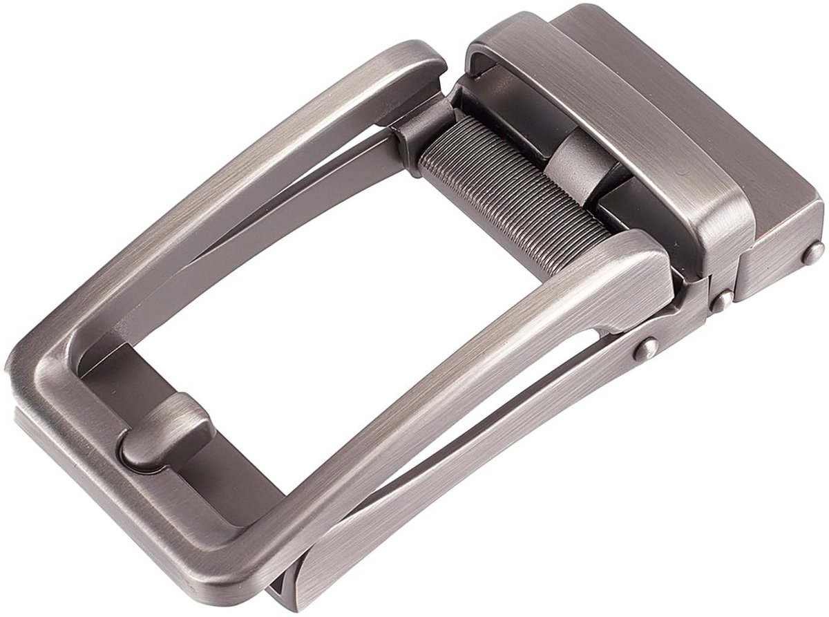 Dailygoods - Ratelriemgesp - Automatische riemgesp - Zwart en zilver - Decoratieve klikgesp - Ideaal voor heren - 1 stuk