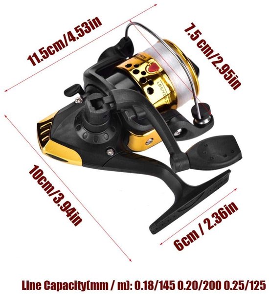 Elzusha - Professionele Vismolen - Spinvisserij - Licht Werp- en Spinsysteem - Geel - Zoetwatervissen - Inclusief Accessoires - Compact Design van Elzusha — afbeelding 3