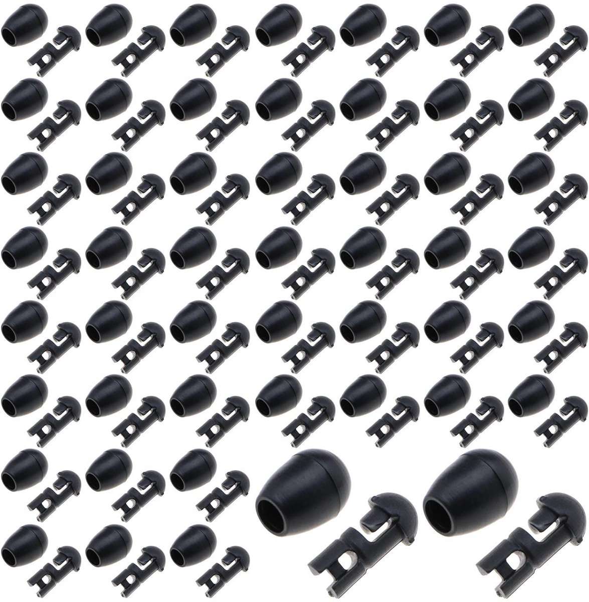 Dailygoods - Quick Change Kralen - Vissen Connector - Ideaal voor Haaklengte - Zwart - Shock Kralen - Multifunctioneel voor Karper Vissen - 50 Stuks