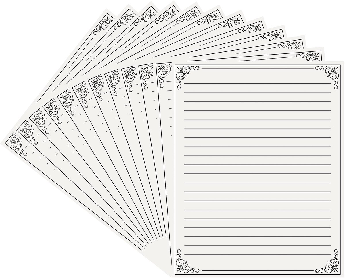 Elzusha - Vintage Schrijfpapier - Handschrift - Professionele uitstraling - Creme kleur - Uitnodigingen - Perfect voor gedichten en brieven