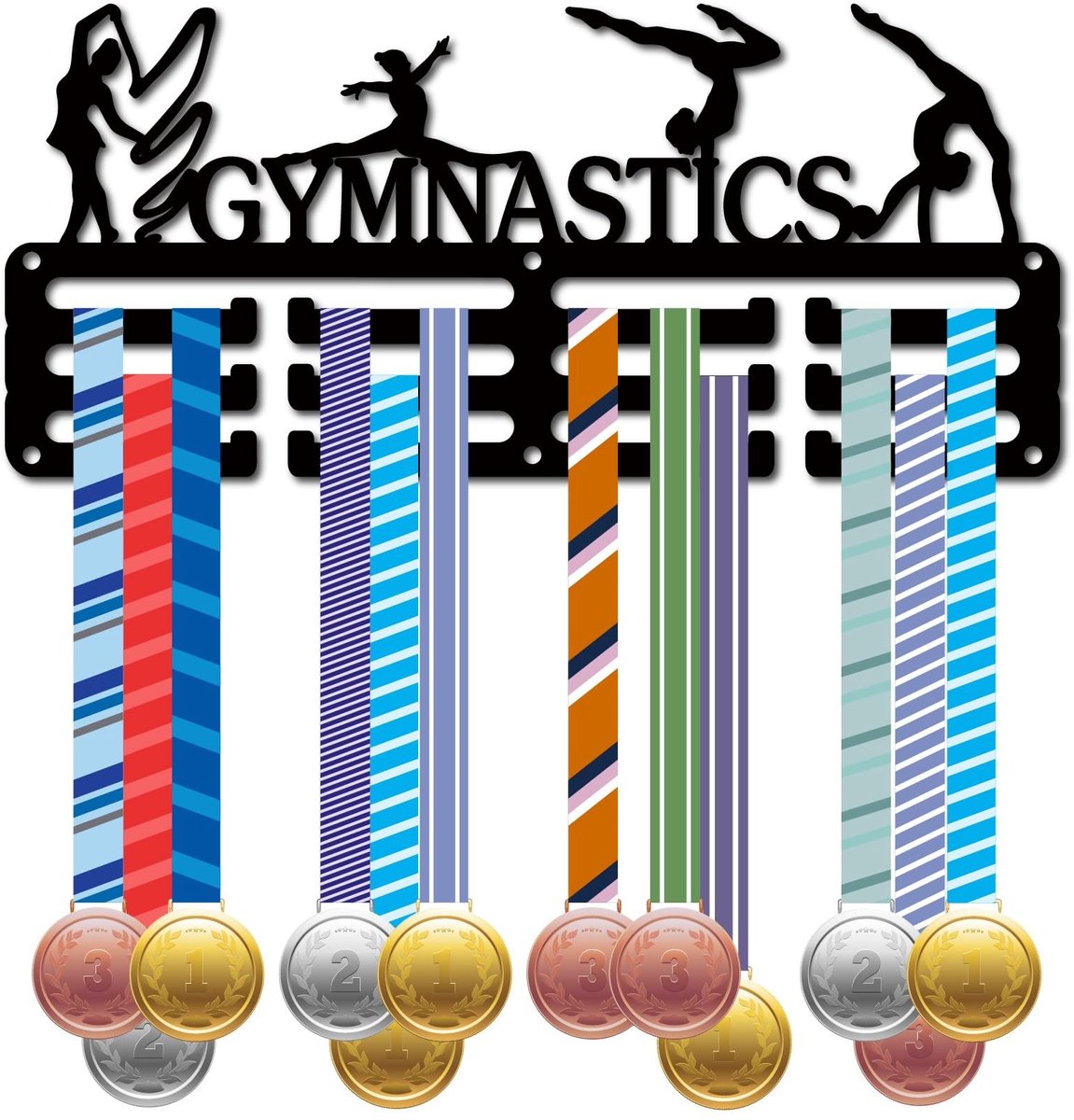 Dailygoods - Gymnastiek-medaillehouder - Medailleophang - Sportmetaalophang - Zwart - Onderscheidingen - Decoratie voor Thuis - Geschikt voor Mannen e