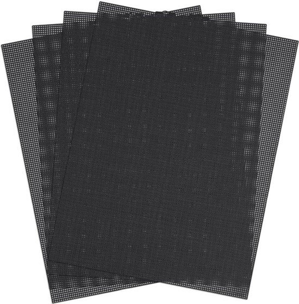 4Pcs Plastic Aida Mesh - 34,5x26,5cm - Geschikt voor Handgemaakt en DIY Projecten (Zwart)