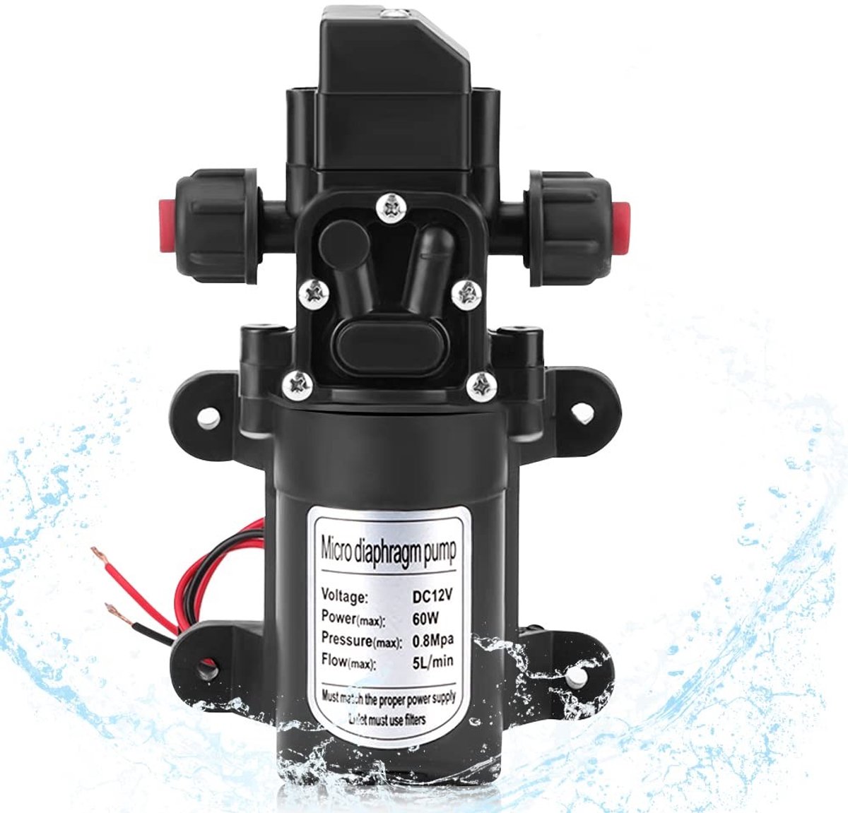 Jhubersproducts - Hogedruk waterpomp - 12v - Zelfaanzuigende waterpomp - Elektrische afzuigkap - Olieoverdrachtspomp - Geschikt voor caravans en boten