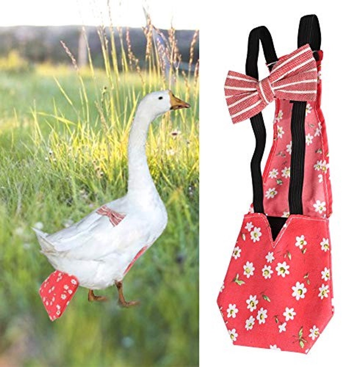 Jhubersproducts - Kip Luier - Wasbare Luiers - Modieuze Pluimvee Doek - Rood M - Herbruikbaar - Geschikt voor Gans Eend Kip Duif
