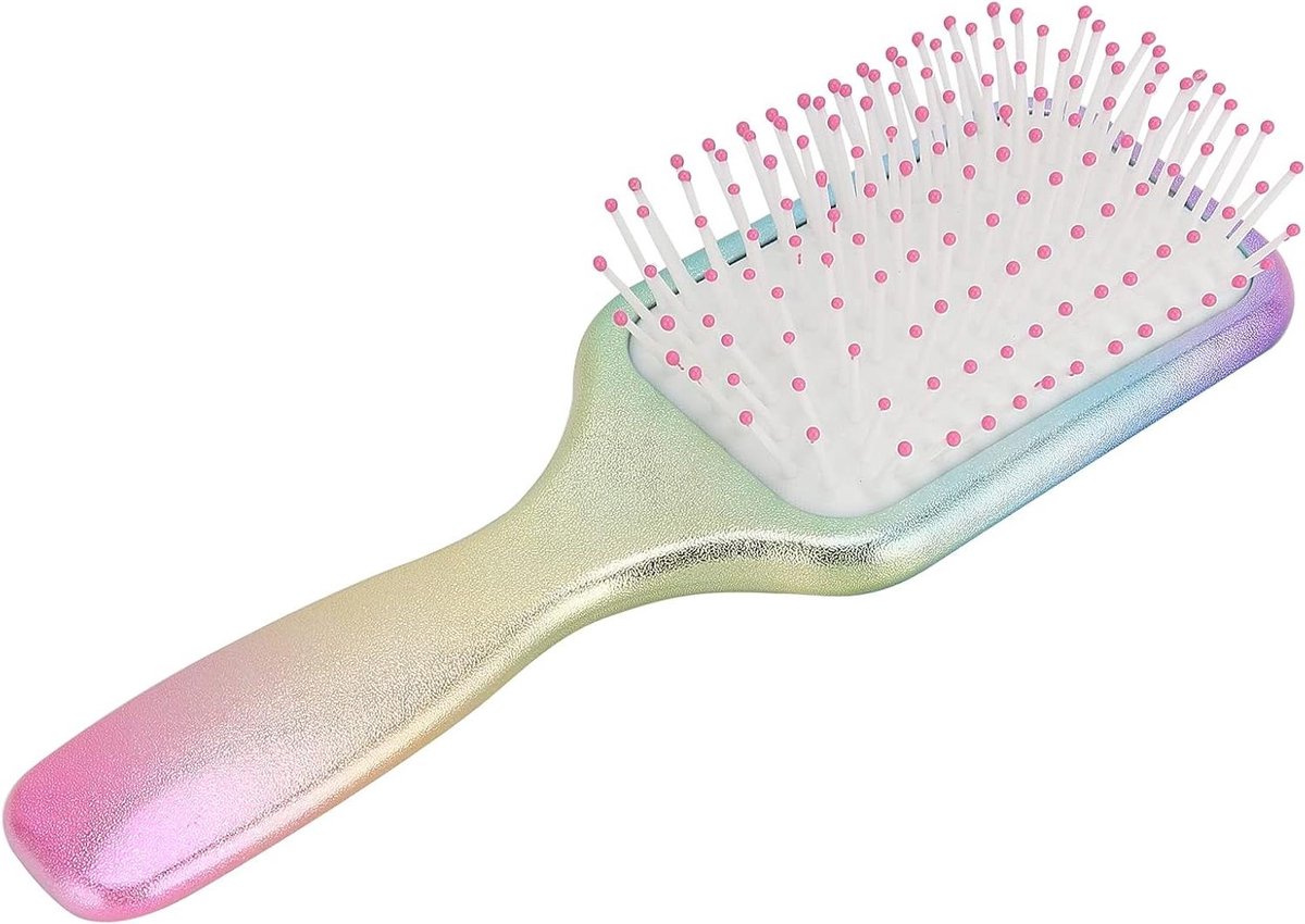 Peddelborstel Haarverzorging - Ronde Kam - Hoofdhuid Massage - Antistatische Ontwarring - 22 cm Lengte - Gradiëntkleur