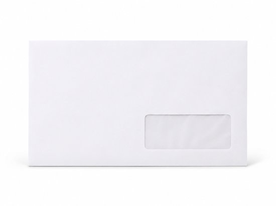 Witte C5 envelop met venster aan de linkerkant.
