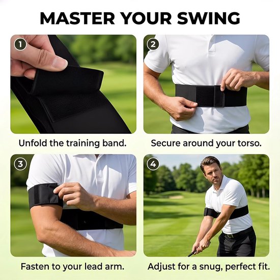 Golf Swing Trainer - Arm Band voor Perfecte Connectie - Houding Corrector - Verbetert Spiergeheugen & Ritme - Universeel - Zwart van Merkloos — afbeelding 3
