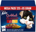Felix Dubbel Zo Lekker in Gelei: 120 porties met eend en lam, kalkoen en lever, rund en gevogelte, kip en nier.