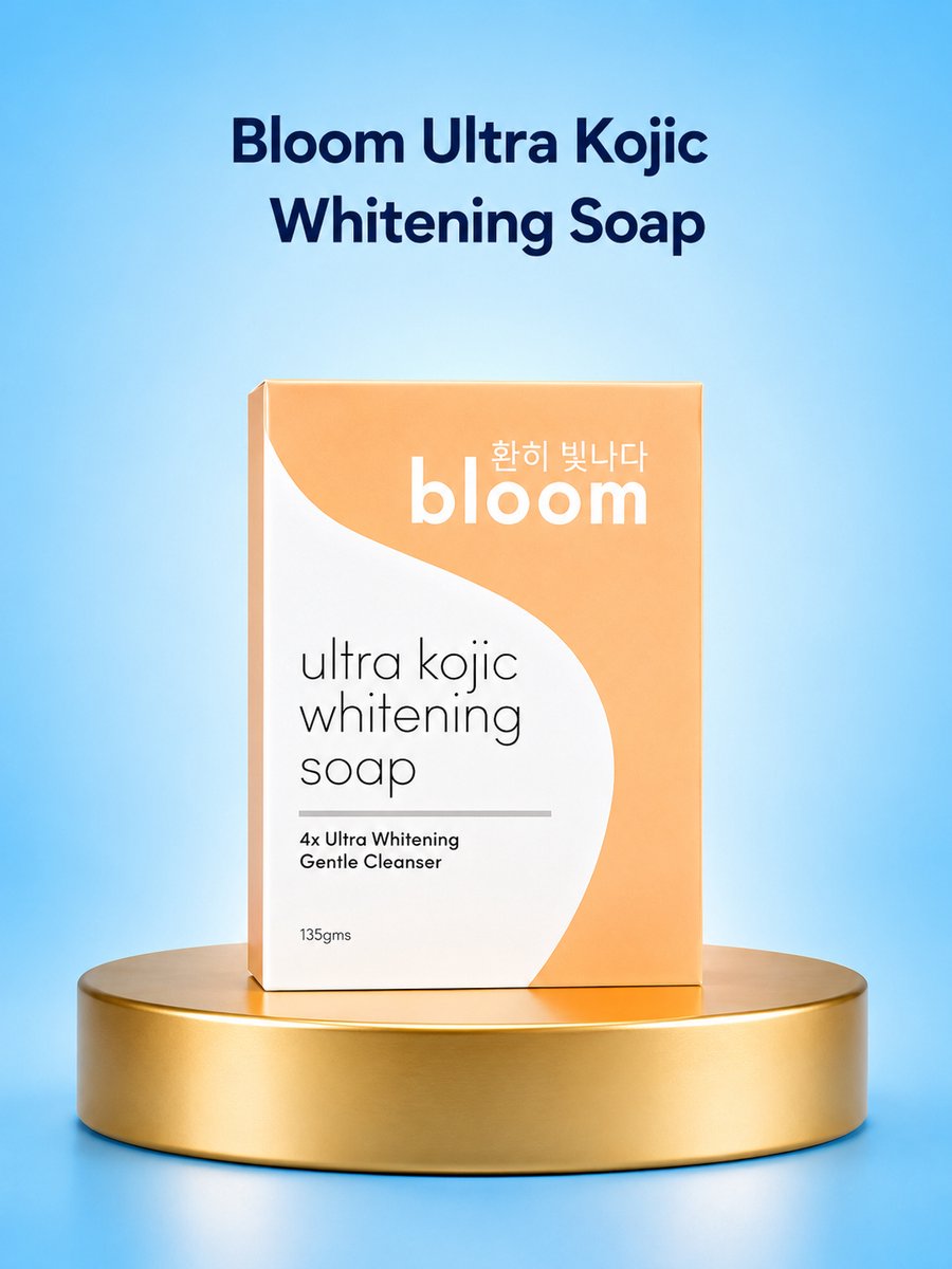Bloom Ultra Kojic Whitening Soap – Verhelderende & Reinigende Zeep – Helpt Donkere Vlekken te verminderen, Egaliseert de Huidtint & Verfrist – Voor een Gladde, Stralende & Gezonde Huid
