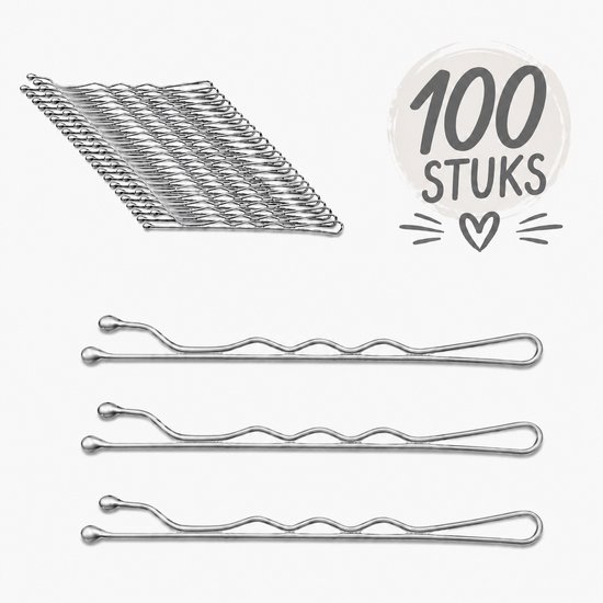Cheveux in Style® | Bobby Pin Argent | 100 épingles à cheveux en argent | épingle à cheveux épingle à cheveux épingle à cheveux | accessoires pour cheveux coiffure outil de coiffure