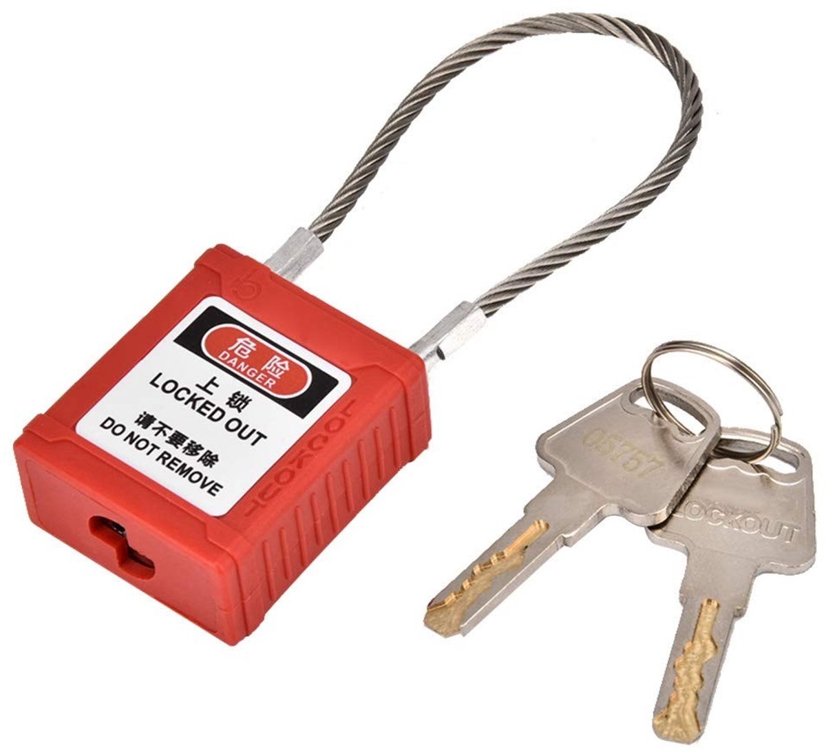 Dailygoods - Roestvrijstalen Hangslot - Safety Lockout Lock - Duurzaam en Betrouwbaar - Nylon Behuizing - Veiligheidsoplossing - Geschikt voor Bedrijv
