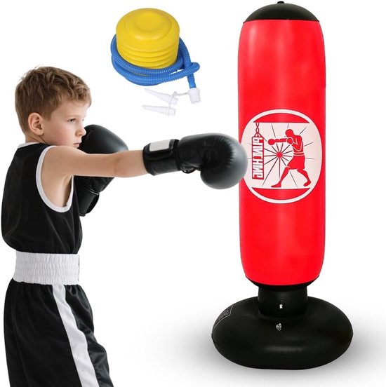 Opblaasbare bokszak voor kinderen van 160 cm, ideaal voor training, sport en cadeau voor jongens en meisjes