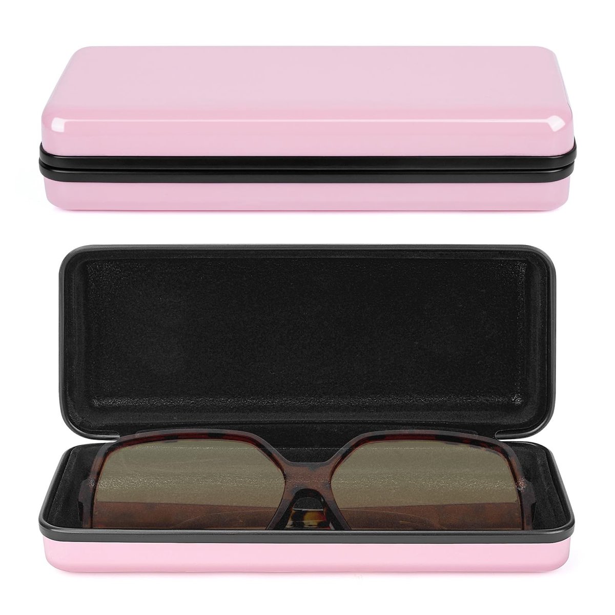 Dailygoods - Zonnebrillenhoes Extra Groot - Brillenhoes voor Grote Monturen - Ideaal voor Reizen - Roze - Compatibel met Diverse Modellen - Beschermin
