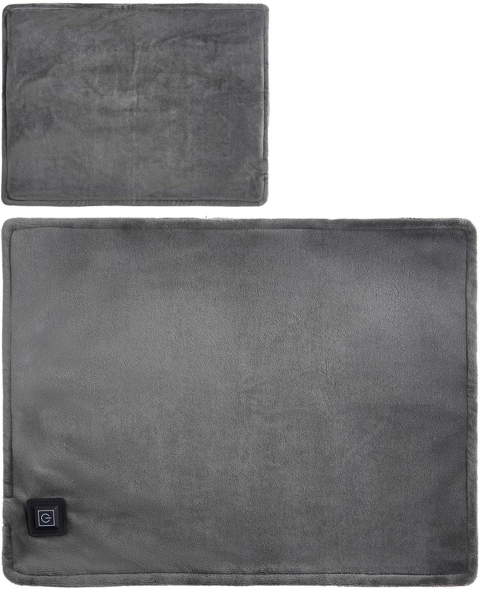 Verwarmde Deken - Elektrische Plaid - Lichaamswarmen - USB Aangedreven - 45 x 35 cm - Grijs