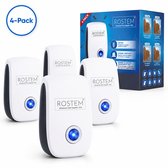 Rostem 4-Pack Ultrasonische Ongedierte Verjager voor binnen - Muizen Bestrijden - Muizenval - Insecten Bestrijden - Ultrasone Verjager - Pest Repeller - Muizenverjager - Wit