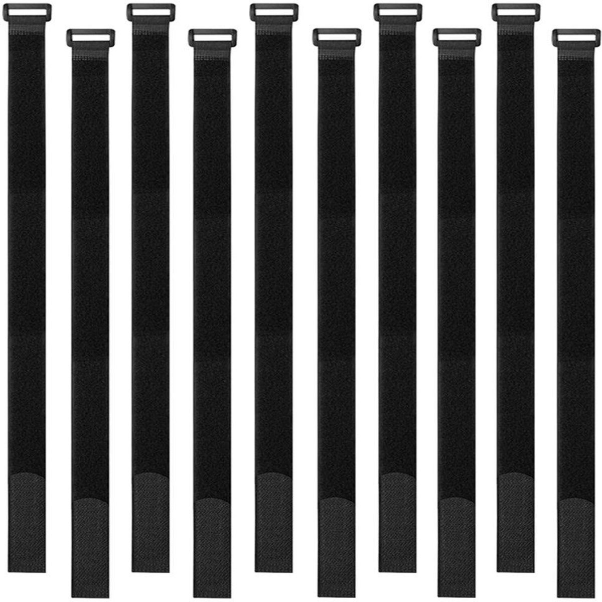 Smoakez - Kabelbinders - Herbruikbare kabelriemen - Zwart - Bevestigingsriemen met haak en gesp - Voor kabelbeheer - 30 stuks