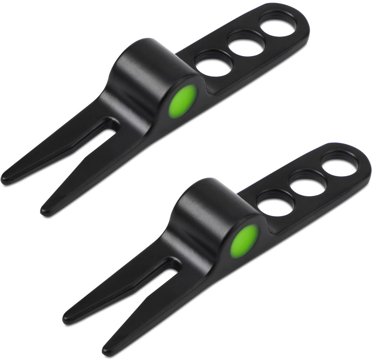 Smoakez - Golf Divot Gereedschap - Golf Vork - Draagbaar en Compact - Zwart - Golf Accessoire - Ideaal voor Golfers - 2 Stuks