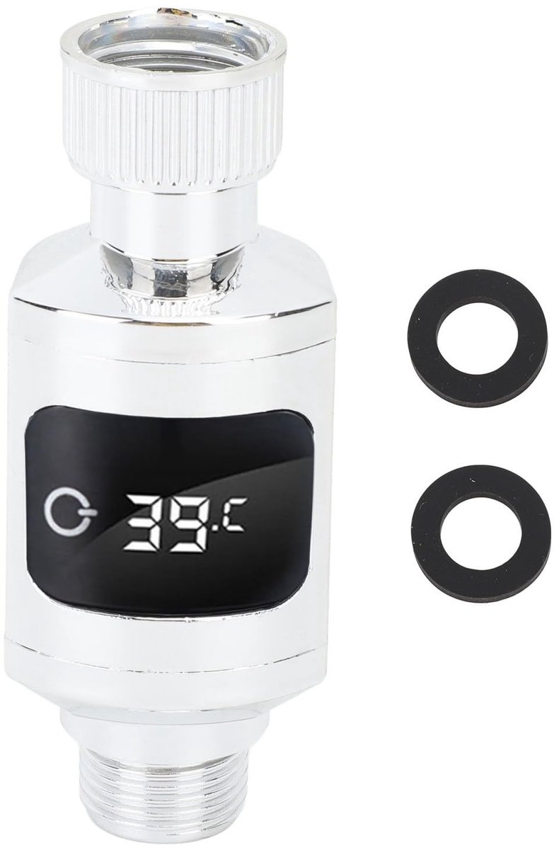 Smoakez - Digitale Douche Thermometer - RVS Water Temperatuurmeter - Voor Badkamer en Keuken - Nauwkeurige Meting - Waterdicht - Temperatuurweergav...