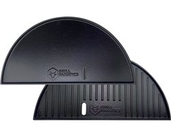 Grill Fanatics Halve Maan Grillplaat / Plancha Gietijzer - 2-zijdig - Geschikt voor 46 cm Kamado's