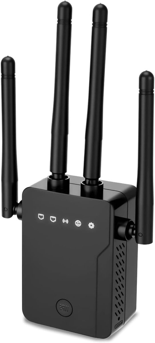 Wi-Fi Versterker - Draadloze Extender - Internet Bereik - Vier Antennes - 300 Mbit/s - Zwart