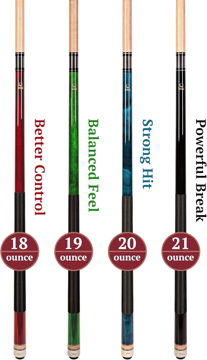 Biljart Keu Set - Pool Keu Set - Biljart Spelen - Canadees Esdoorn Hout - 58 Inch - Meerdere Kleuren van Merkloos — afbeelding 4