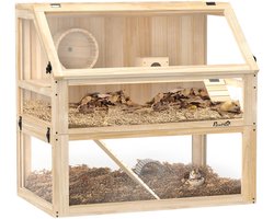 Hamsterkooi 60 cm - Ruime knaagdierkooi - Veilig en Ventilerend - Makkelijk schoon te maken-Hout