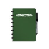 Correctbook A5 Uitwisbaar Notitieboek – Forest Green – Gelinieerd – Herbruikbaar schrift – Inclusief pen & wisdoekje – Aanvulbaar met extra pagina’s