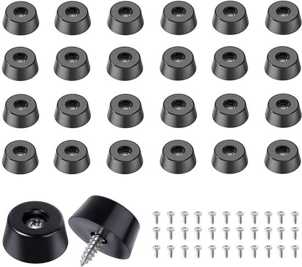 40 stuks rubberen voeten, snijplanken, rubberen buffers, rubberen voeten, anti-vibratiebasis, rubberen voeten, schroefbaar, voor meubels ter bescherming van meubels tegen vocht en krassen op de vloer,