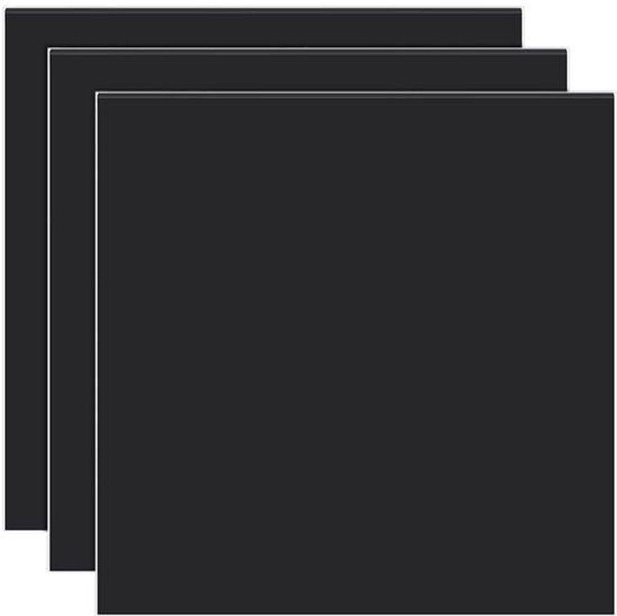 3 Stuks Zwarte Matten - 20x20 cm, Hittebestendige Tafelmateriaal, 2 mm Dik