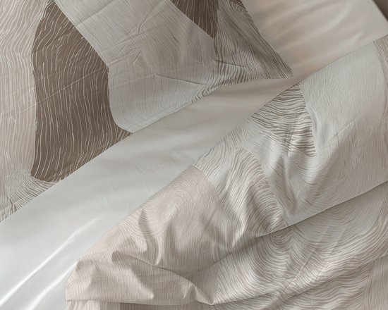 Sleeptime Dekbedovertrek Echo – 100% Katoen – Zandkleur – Ademend & Comfortabel – 200x220 – Beige — afbeelding 2