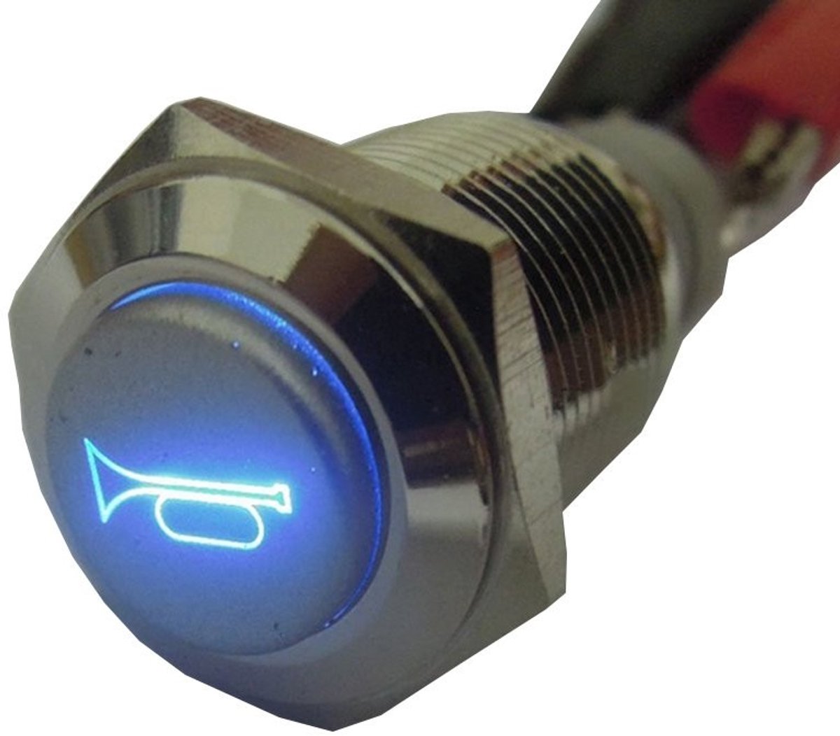 Vlemico - Waterproof Push Button Switch - 16mm 12V 3A - Blauw LED Licht - Schakelaar - Duurzaam - Gebruiksvriendelijk - Geschikt voor Diverse Toepa...