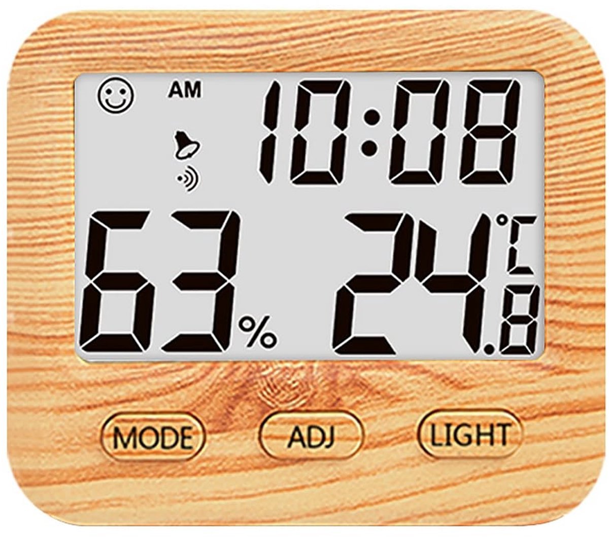 By shayne - Digitale hygrometer - Temperatuur-vochtigheidsmeter - Nauwkeurige tijdweergave - Compact formaat - Ideaal voor slaapkamer - Deskundige me.