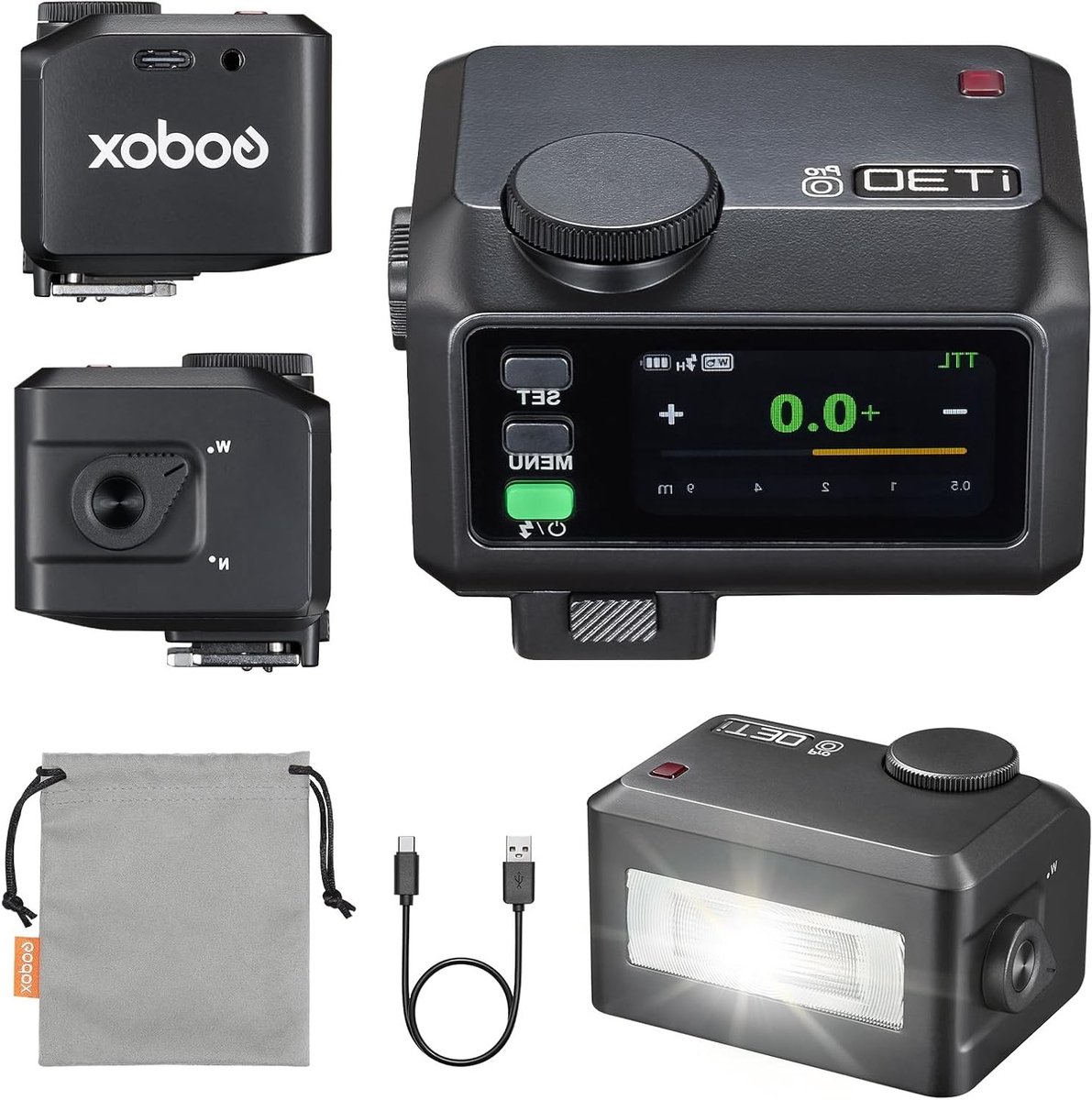 Compacte Camera Flitser met TTL, 2.4GHz Systeem en Hoge Snelheidssynchronisatie tot 1/8000s, Geschikt voor Olympus Camera's met Kleurenscherm