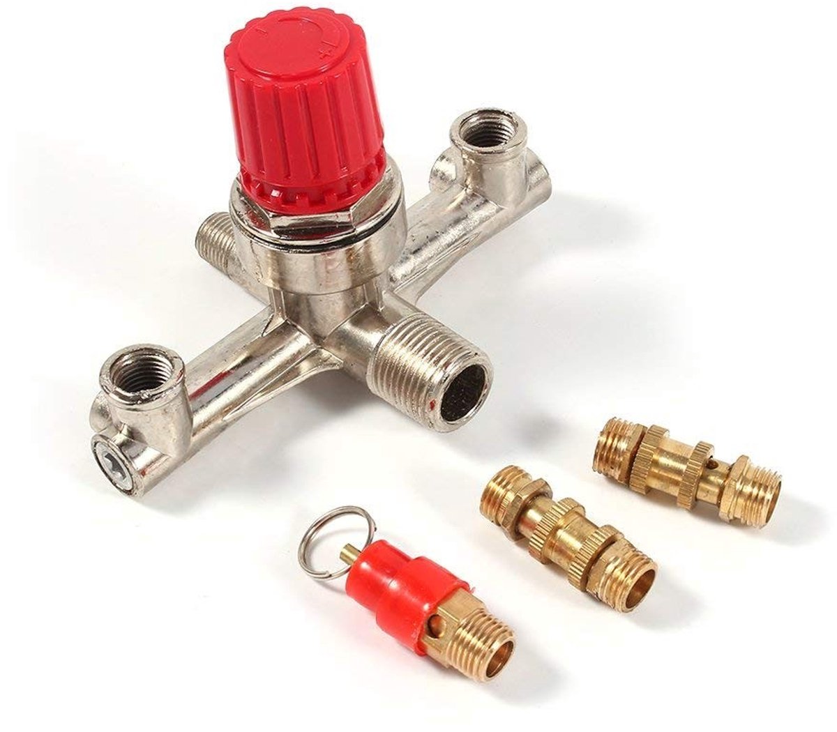 By shayne - Dubbele uitlaatbuis - Drukregelklep - Compact formaat - Luchtcompressor - Perfect voor snelle decompressie - Geschikt voor pistoncompress.