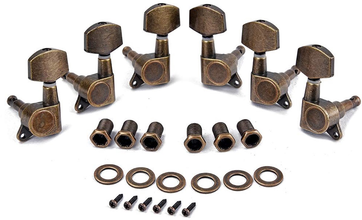 Vlemico - Gitaar Tuning Pegs - Vervangende Stemmechanieken - Brons - Akoestische en Elektrische Gitaar - Hoogwaardige Kwaliteit - Eenvoudige Instal...