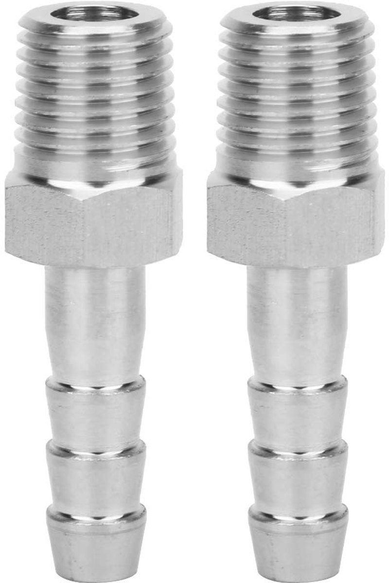 Livia home - RVS Snelle Koppeling - Mannelijk 1/4 Inch - Slangverbinding 8mm - Duurzaam en Betrouwbaar - Ideaal voor Tuin en Klussen - 2 Stuks - RVS K