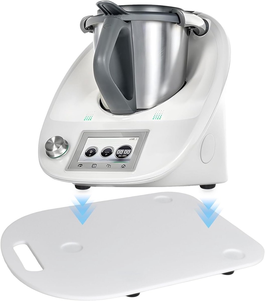 Sliding Board voor Thermomix TM6 TM5 van Acryl en Bamboe Stabiel en Gemakkelijk te Bewegen Keukenaccessoire voor Koken en Bereiden Wit Bamboe
