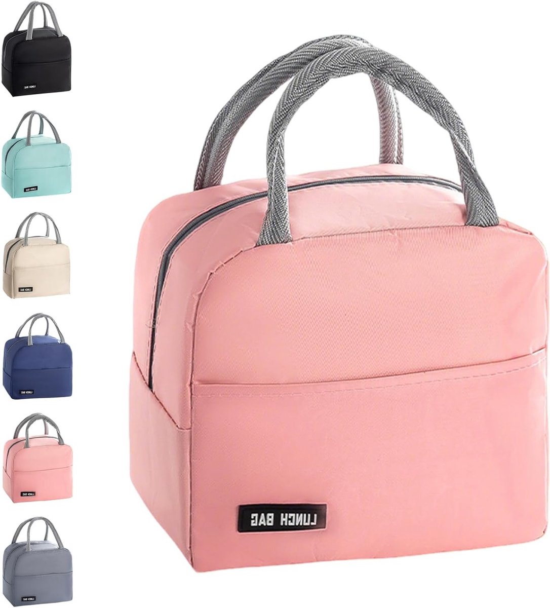 Lunch Isolatie Tas - Waterdichte Mini Lunch Bag voor Werk, School en Picknick (Roze)