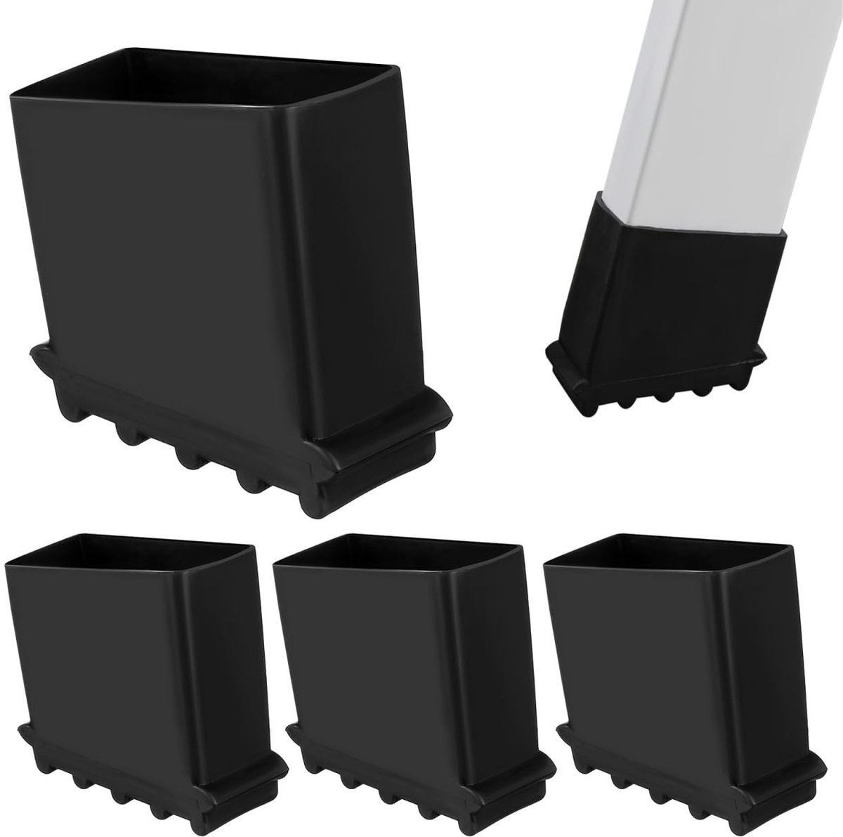 Dailygoods - Antislip reservepoten - Rubber voetjes voor ladders - Slijtvaste beschermkappen - Voor aluminium en telescopische ladders - 4 stuks - Ges