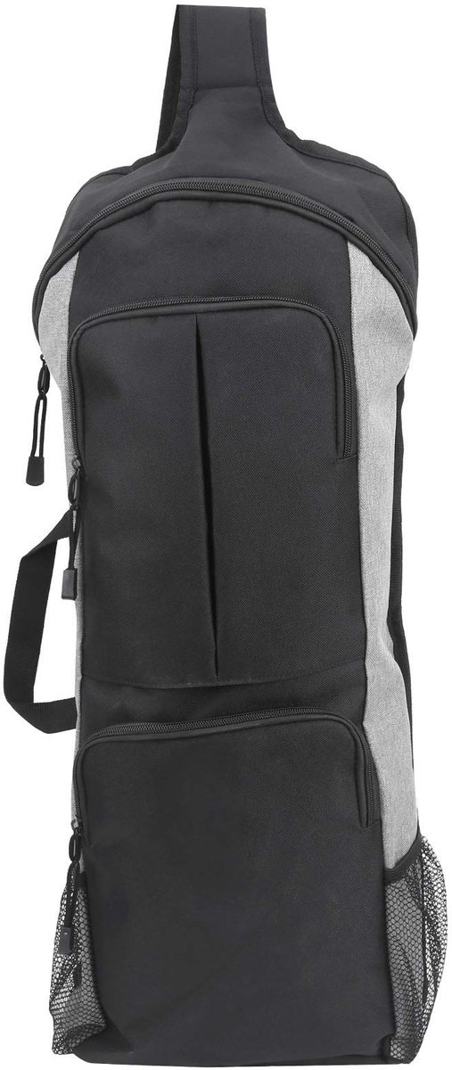Dailygoods - Yogatas - Multifunctionele yogamatrugzak - Extra groot - Donkergrijs - Met mesh-zijvakken - Ruimte voor yoga-apparaten - Geschikt voor yo