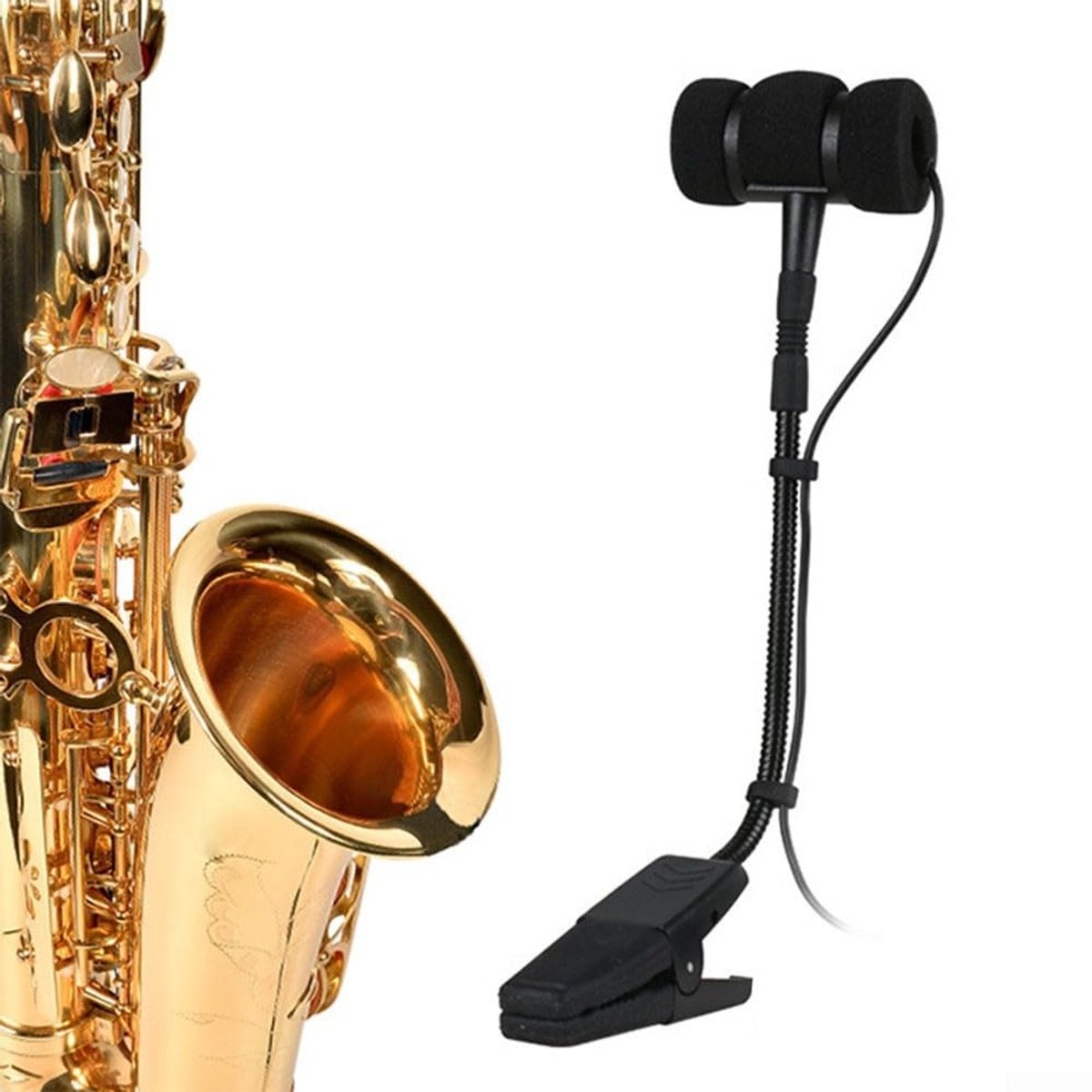 Dailygoods - Draagbare microfoon - Clipmicrofoon - Geschikt voor saxofoon - Omnidirectionele kabel - Viool en gitaar