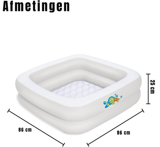YOR® Kinderzwembad - Kinderzwembad Met Glijbaan - Speelzwembad - Kinderzwembad Playcenter - Wit - 24cm x 24cm x 6cm van Yor — afbeelding 5