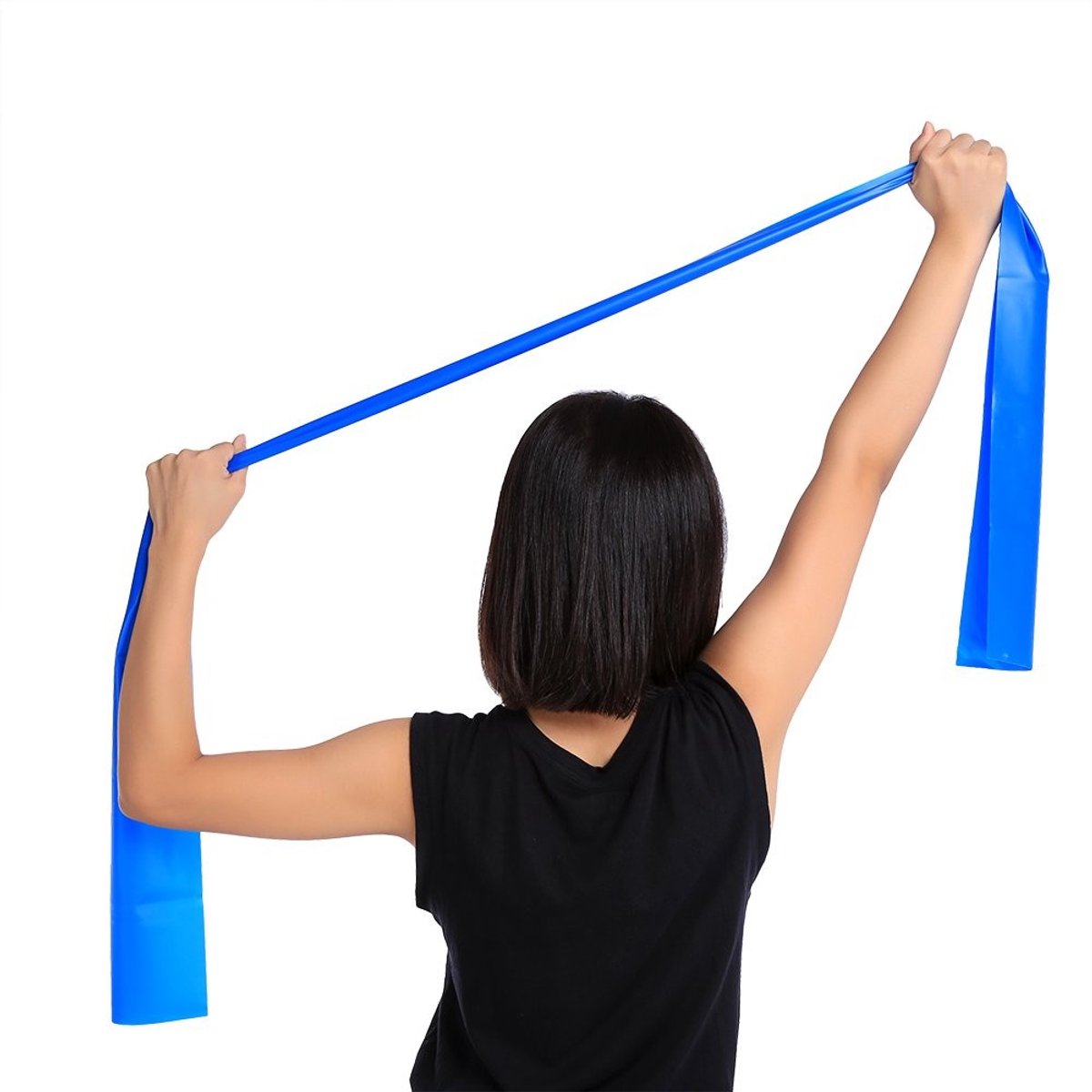 Dailygoods - Yoga Stretchband - Fitnessband voor Oefeningen - Donkerblauw - Elastische Band voor Flexibiliteit - Geschikt voor Thuis en Sportschool -