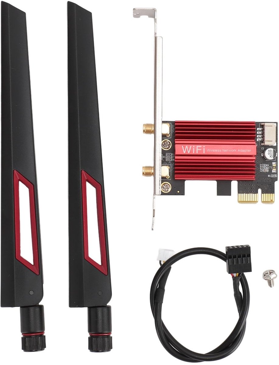 Dailygoods - 7260AC Pro WiFi-kaart - Dual Band - 1200 Mbps Draadloze Netwerkkaart - Geschikt voor Windows 7 8 10 11 - Inclusief 2 10dBi Antennes