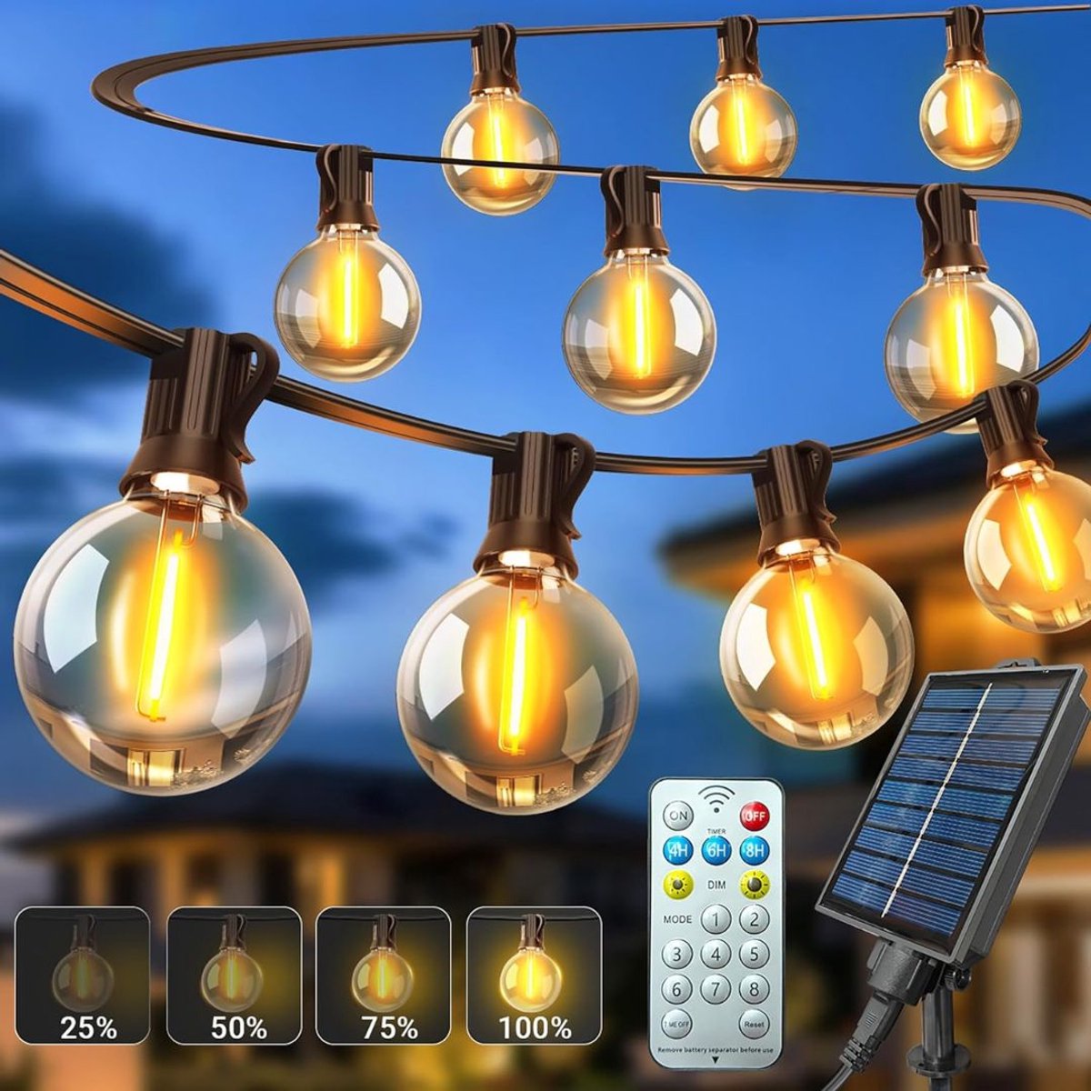 MRKK® Tuinverlichting Buiten Lichtsnoeren - Terrasverlichting - Buitenverlichting Sfeer - Zwart