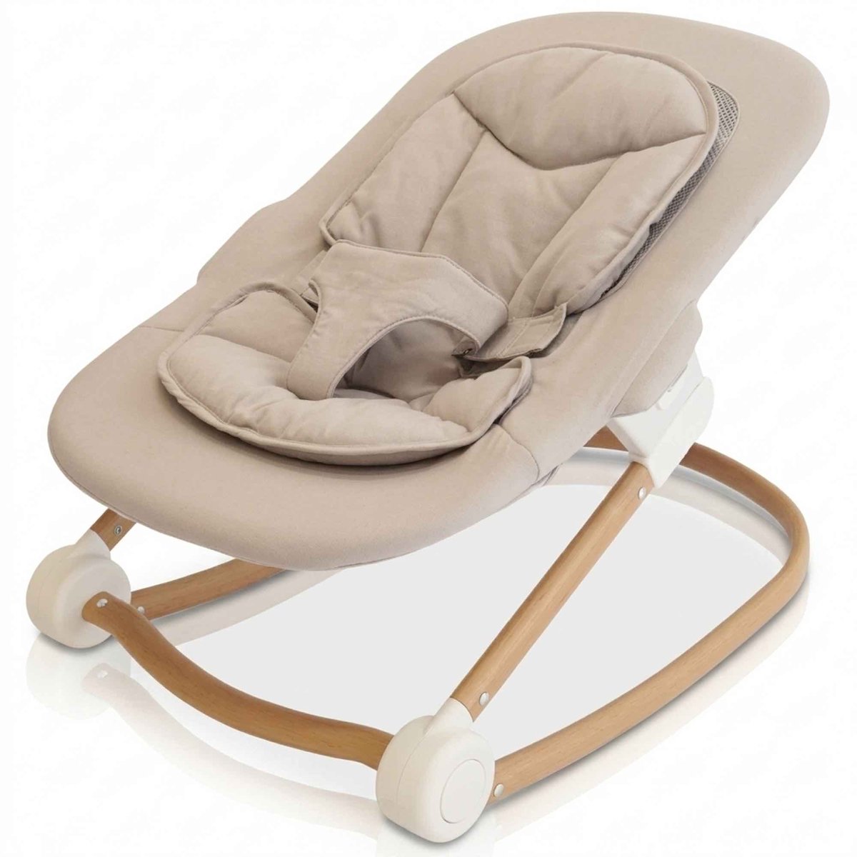 Bo Jungle Grow With Me Bouncer - Pure White (witte poten, zitgedeelte grijs)