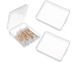 3Pcs Katoenen Ronde Holder - Toner Pad Travel Case - Draagbare Katoen Pad Houder - Plastic Opslagcontainers - Badkamer Vanity Countertop Organizer Met Deksel - Opslagpot - Cosmetische Container - Tandheelkundige Organizer